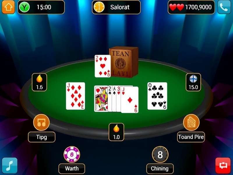Golden Indian Rummy mobile app interface